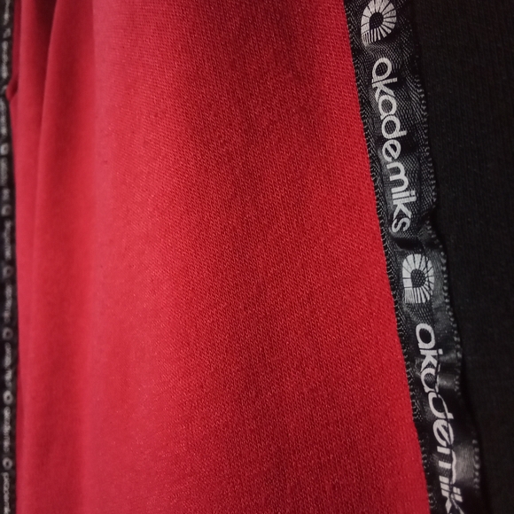 Women's akademiks Joggers Red & Black Sweatpants High Rise Elastic Waist Band - Picture 13 of 16